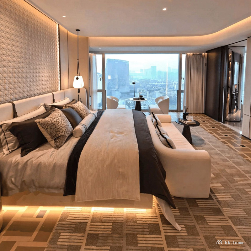 Skyline Luxury Master Bedroom · Penthouse Suite Custom Design